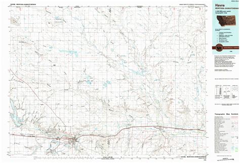 Havre topographical map 1:100,000, Montana, USA