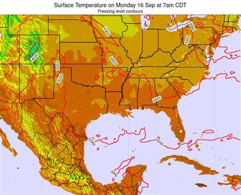 Mississippi Surface Temperature on Sunday 08 Jan at 6pm CST