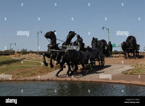 Land Run Monument Stock Photo - Alamy