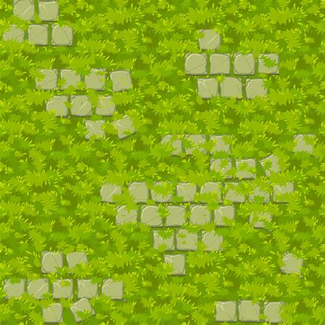 Seamless green grass texture with old stone tiles. 12716469 Vector Art ...