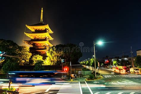 Illuminated Toji Temple in Kyoto, Japan Editorial Photography - Image ...