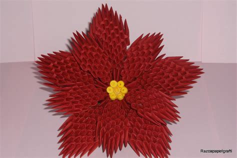 Razcapapercraft: 3D Origami flower (poinsettia flower) tutorial