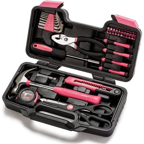 新品即決 FASTPRO Pink Tool Set, 220-Piece Lady's Home Repairing Kit with 12 ...