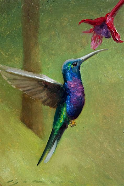 Hummingbird and Flower by James Zamora on Artfully Walls | Artfully Walls