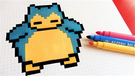 Handmade Pixel Art - How To Draw Snorlax #pixelart - YouTube