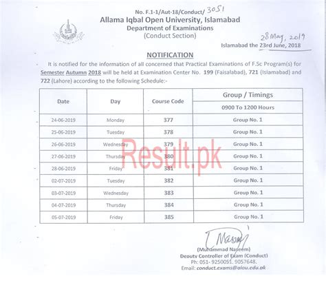 Allama Iqbal Open University Date Sheet 2024 aiou Annual Supply Exams ...