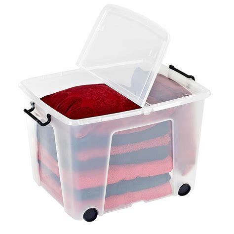 Strata Smart Plastic Storage Box with Wheels 75 Litre