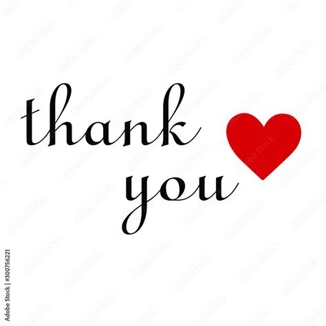 Thank you, red heart, vector illustration Stock Vector | Adobe Stock