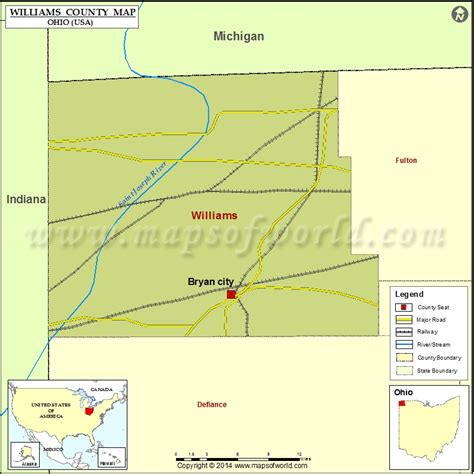 Williams County Map, Williams County Ohio