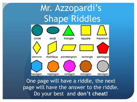 Shapes riddles grade 2