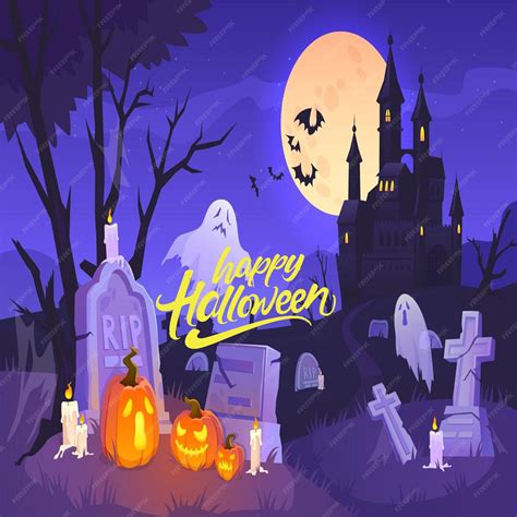 Premium AI Image | Halloween graveyard scene haunting nightmare ...