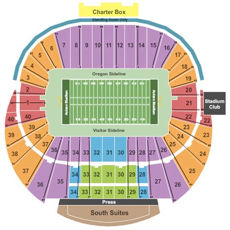 Autzen Stadium Seating Chart + Rows, Seats and Club Seats