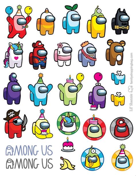 an assortment of cartoon character stickers with the words among us on ...