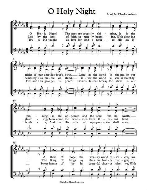 Free Choir Sheet Music – O Holy Night – Michael Kravchuk