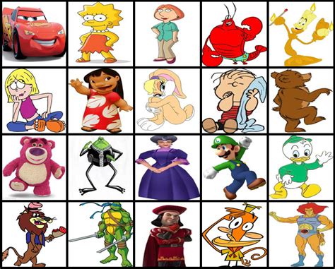 cartoon characters | to be guessed in order also try k cartoon ...