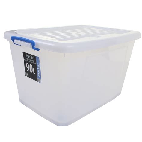 EXTRA LARGE HUGE STRONG PLASTIC STORAGE BOXES WHEELS CLIP LIDS ...