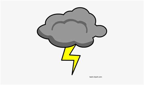 Grey Cloud And Lightening Free Png Clip Art Image - Grey Clouds Clipart ...