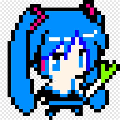 Hatsune Miku Pixel art, มิคุทา Hatsune, 8bit, อะนิเมะ png | PNGEgg