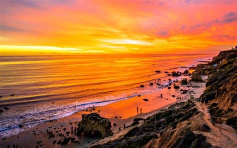 Sunset Malibu Beach California Wallpapers - Wallpaper Cave