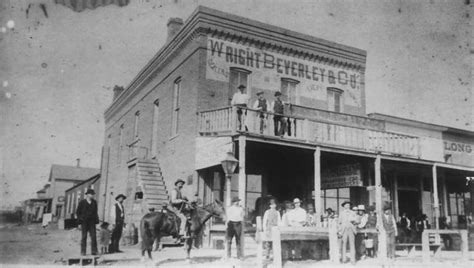 Dodge City, Kansas Circa 1880. The Long Branch Saloon is partially ...