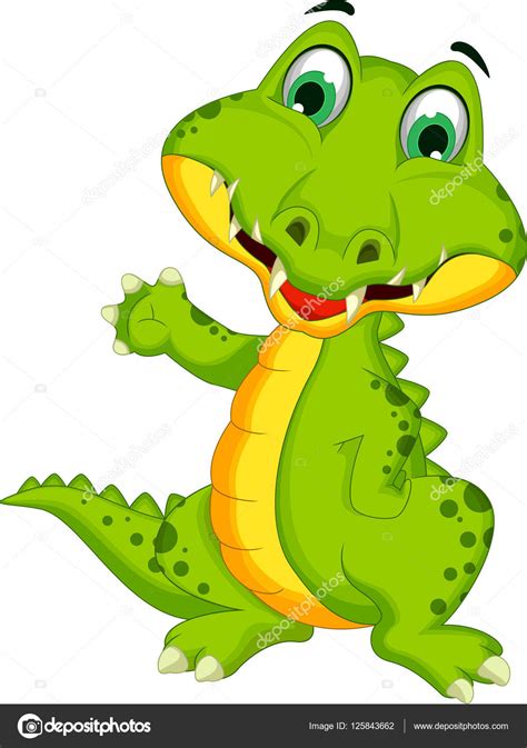 Funny crocodile cartoon posing Stock Photo by ©starlight789 125843662