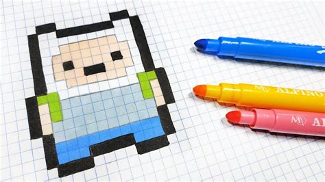 Pixel Art Hecho a mano - Cómo dibujar a Finn | Dibujos en cuadricula ...