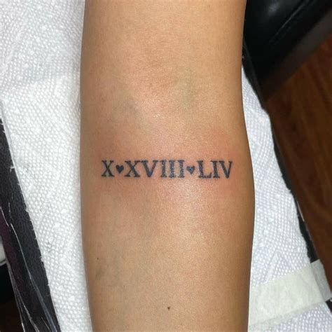 Forearm Roman Numeral Tattoo Creation | Roman numeral tattoos, Roman ...