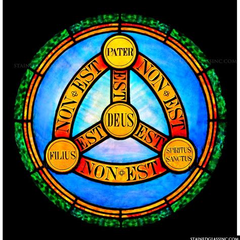 "Holy Trinity Symbol" Religious Stained Glass Window