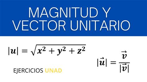 🔴 MAGNITUD o Norma de un Vector | Vector UNITARIO Algebra Lienal Unad ...