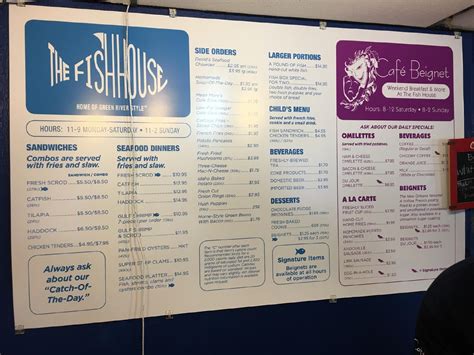 Menu at The Fish House restaurant, Louisville