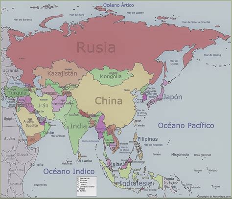 Mapa De Asia Para Imprimir