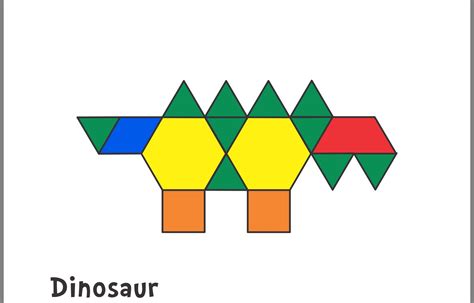 Dinosaur Pattern Block Templates - Printable Word Searches