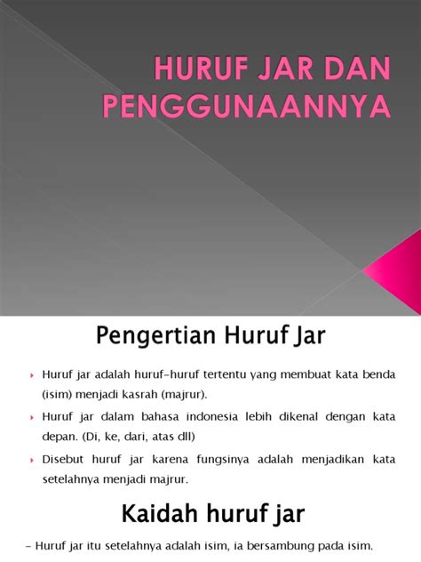 Huruf Jar Dan Penggunaannya | PDF