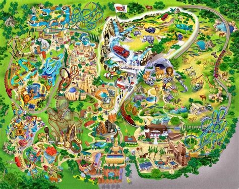 Theme park map, Amusement park, Busch gardens tampa