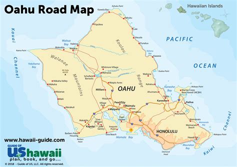 Printable Tourist Map Of Oahu