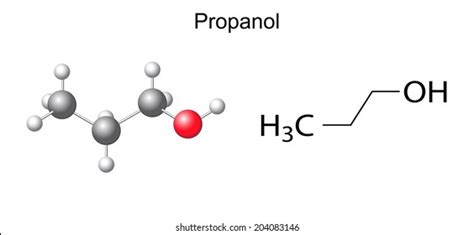 Structural Chemical Formula Propanol 1propanol Molecule Stock ...