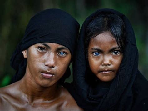 Indonesian Tribe With Electric Blue Eyes