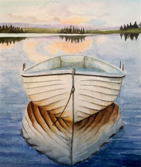 Watercolor row boat Jane mcmaster | Art inspiration, Art, Oil pastel