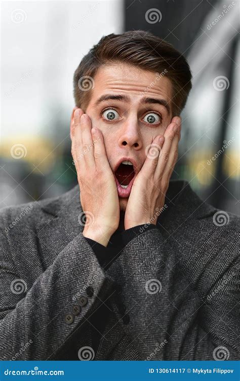 Funny Looking Face Expression Emotion Unexpected Reaction. Stock Image ...