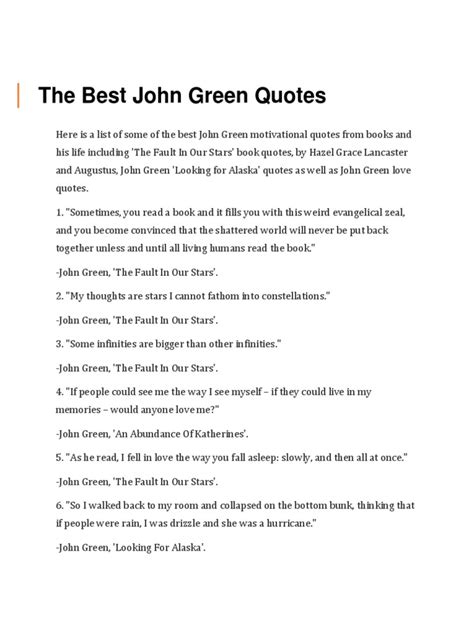 The Best John Green Quotes | PDF