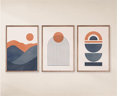 Printable Art, Mid Century Modern Art Set of 3 Prints, Abstract ...