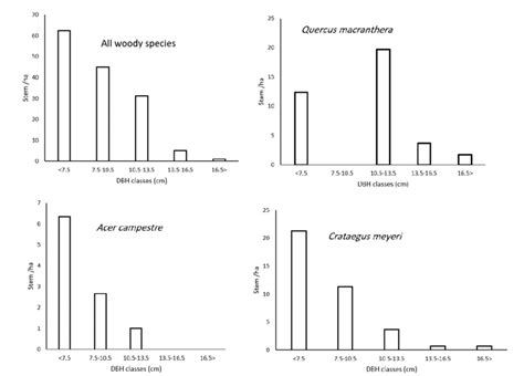 Tree (DBH ≥ 5 cm and height ≥ 1.5 m) density by diameter at breast ...