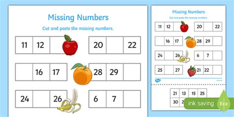 Missing Numbers to 30 Worksheet / Worksheet (teacher made)