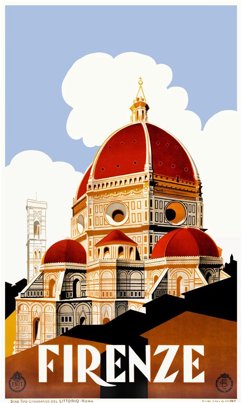 1930 Florence Duomo Italian Travel Poster by Retro Graphics | Travel ...