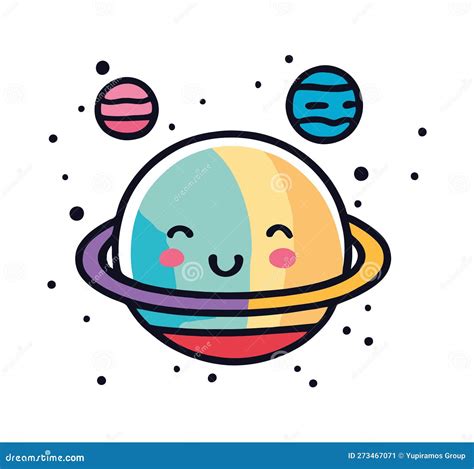 Happy saturn planet emoji stock vector. Illustration of scene - 273467071