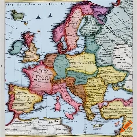 Map of 18th century western europe on Craiyon