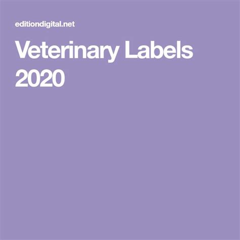 Veterinary Labels 2020 | Labels, Veterinary, Shout out