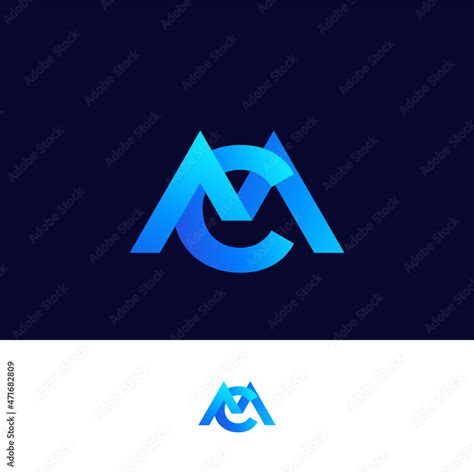 MC monogram vector logo with gradient Stock Vector | Adobe Stock