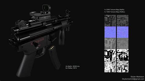 Skyler Merkison - Hk Mp5k: Game Weapon Modeled/Textured