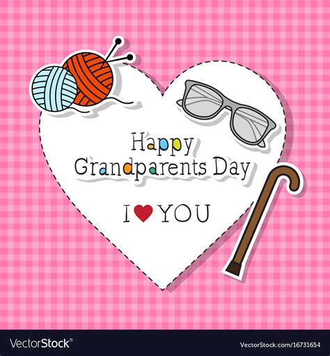 Happy grandparents day greeting card colorful Vector Image